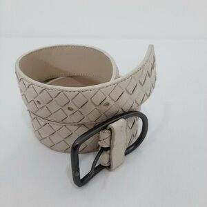 Tommy Bahama Women’s Ivory Woven Leather Belt Size L